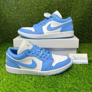 Size 10.5M 12W Jordan 1 Low UNC University Blue Gently Used With Box AO9944-441